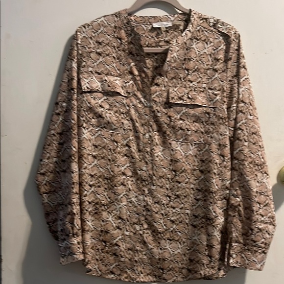 Calvin Klein Brown Snake‎ Print Top - Picture 1 of 4